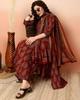 Women Designer Floral Printed Kurta Pant Dupatta Set Indian Bollywood Top Tunic Kurti
