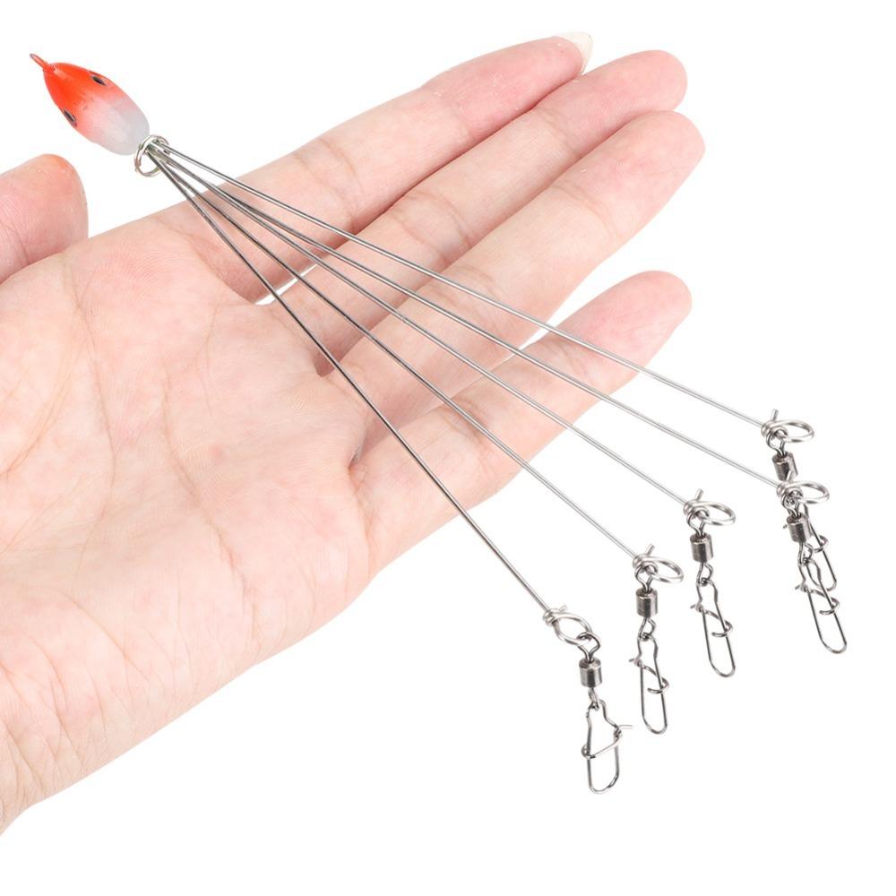 5PCS Stainless Steel Umbrella Fishing Lures 5 Arms Umbrella Rig Fishing Lure Trout Perch Walleye