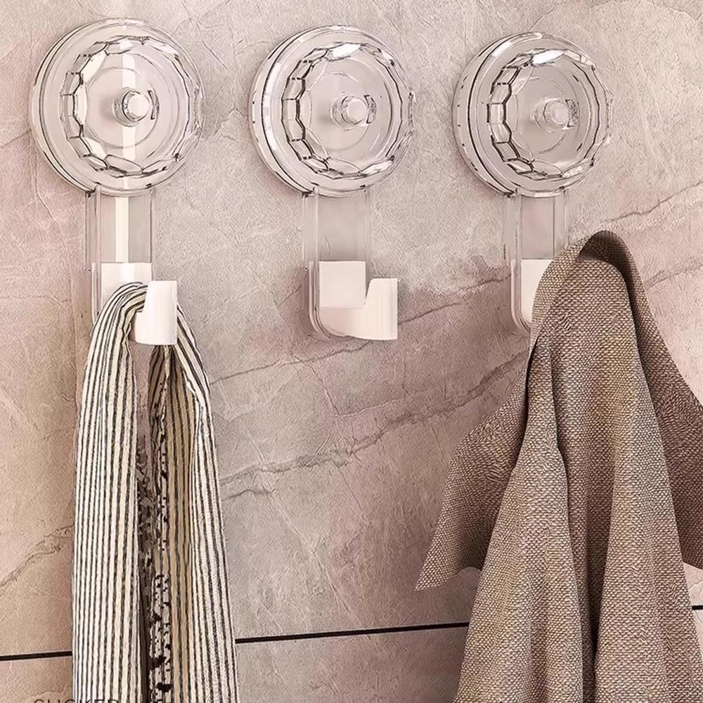 Nail-free Vacuum Hooks Powerful Suction Cup Reusable Storage Hook Heavy Duty Bathroom Kitchen Hanger Traceless Clothes Wall Hook