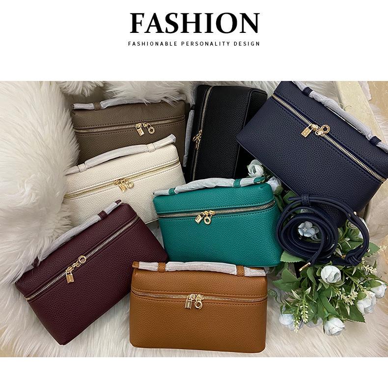 Bolso bandolera y bolso de mano de piel de vaca con grano lichi L19 italiano