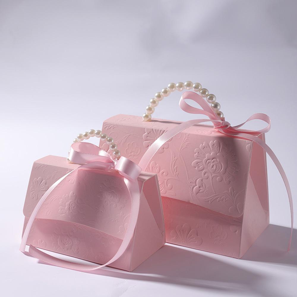 Letterpress Printing Flower Candy Box Mini Packaging Bags Paper Box For Gift Set Box Small Gift Bags Wedding Favors Party Decor
