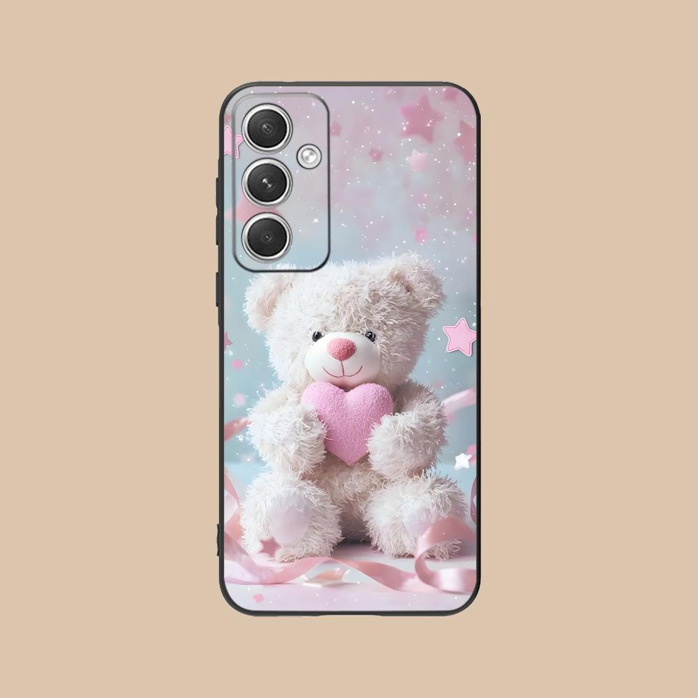 Kawaii Cute Bear Phone Case for Samsung Galaxy S25 S24 S23 S22 S21 S20 Note20 Plus FE Ultra Colour Printing Pretty Luxury