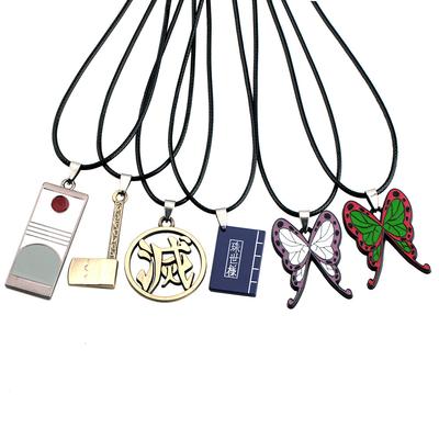 Demon Slayer Kimetsu No Yaiba Anime Pendant Necklace Tanjiro Kamado Metal Charm Cartoon Accessories Hot New Fashion Jewelry