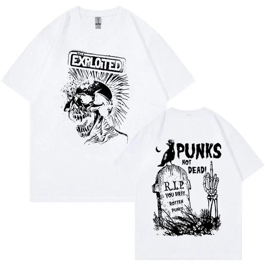 

Футболка с ретро-графикой Rock Band The Exploited Punks Not Dead Футболка в уличном стиле Unisex s Унисекс Хип-хоп 100% хлопок Футболки большого размера Unisex 2XL