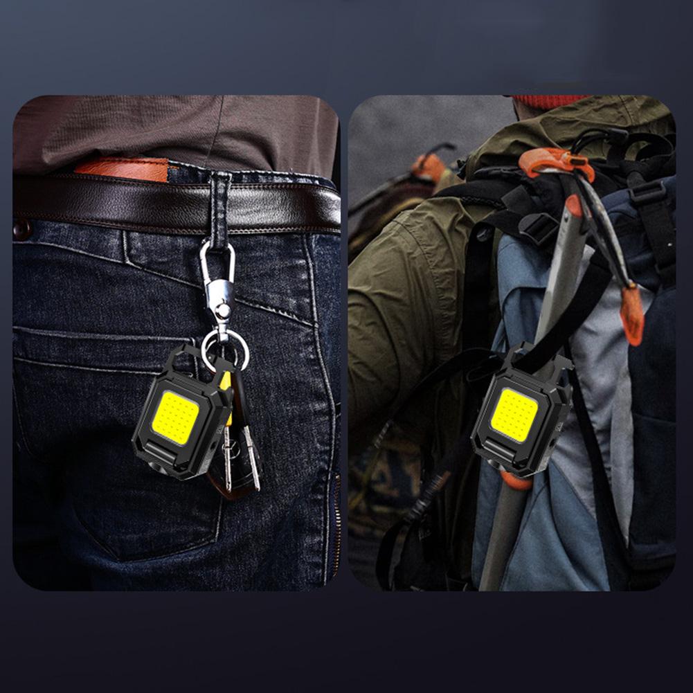 Mini LED 1000LM Flashlight Keychain Multifunctional Portable COB Camping Lamps USB Charging Work Lights Fishing Lanterna