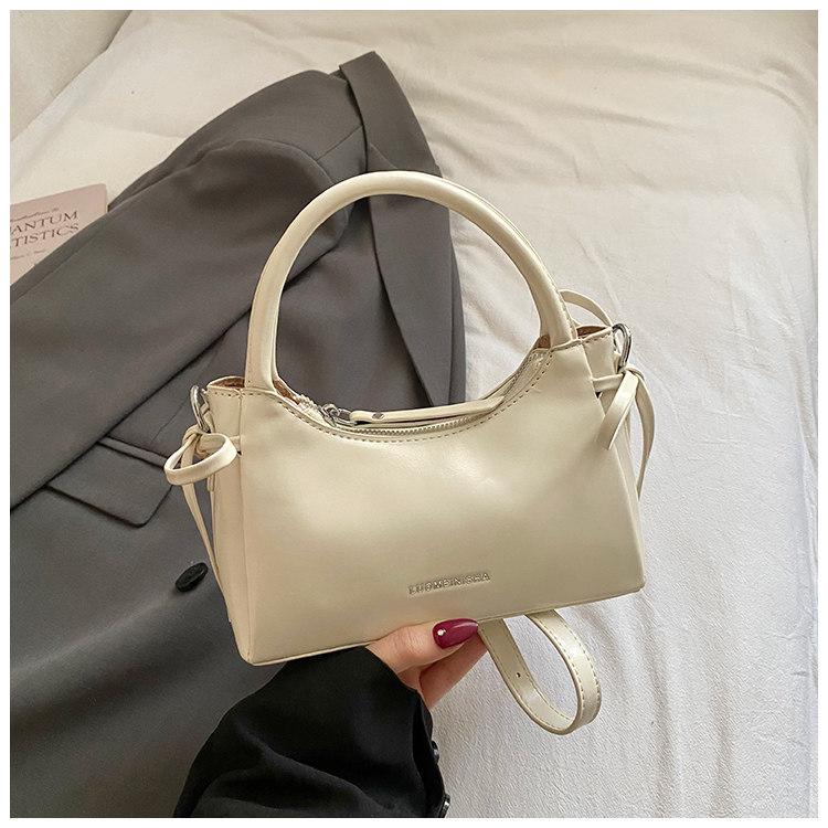 Korean Style Bow Handbags Solid Color Letter Large Capacity Women's Shoulder Bags Simple Commuting PU Crossbody Bags