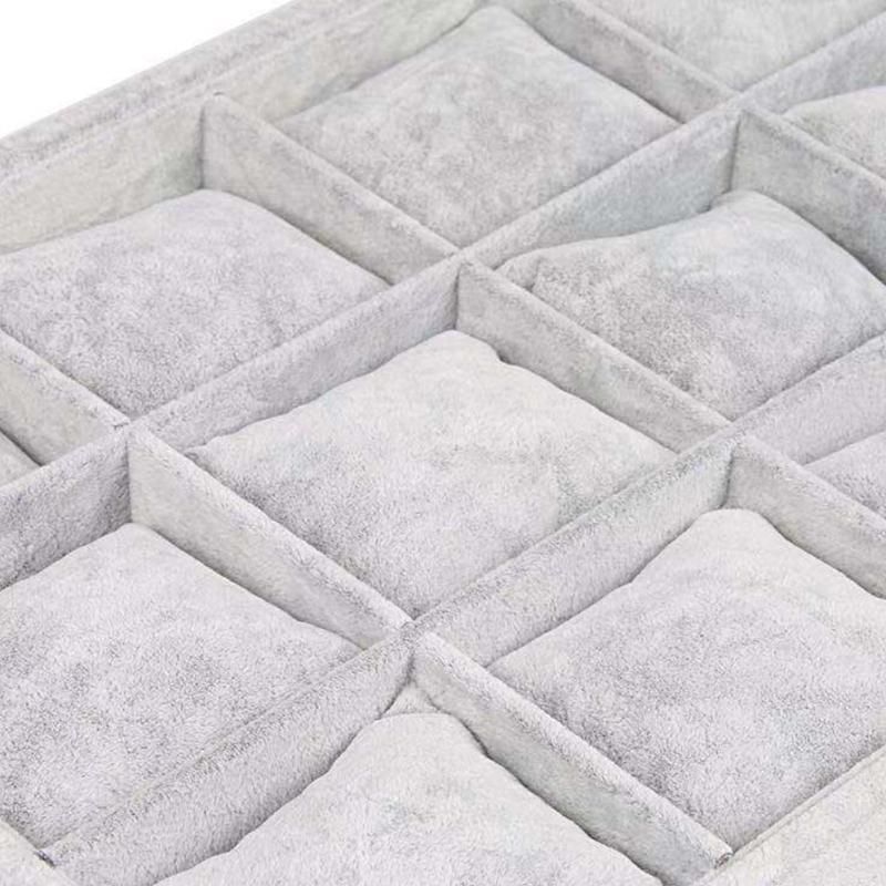 Plush Watch Display Trays Featuring 12 Grids For Organized Jewelry Presentation Luxury Flannel Jewelry Display Box