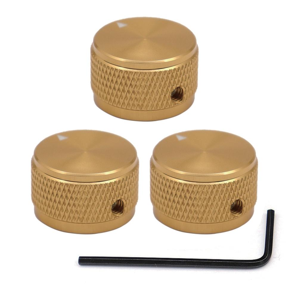 Aluminium Potentiometer Knobs 6mm Metal Pot Guitar Knobs with Indicator and Set Screw for Guitar/Bass/Audio Equipments