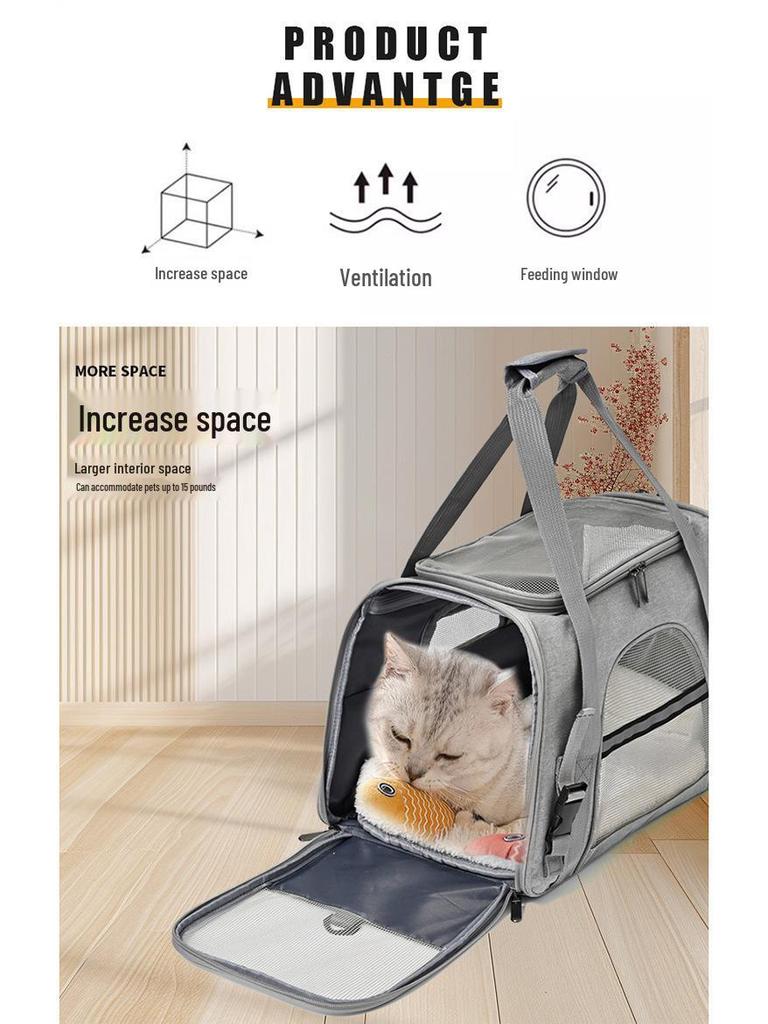 Portable Foldable Pet Crossbody Bag - Breathable Handbag for Cats & Dogs