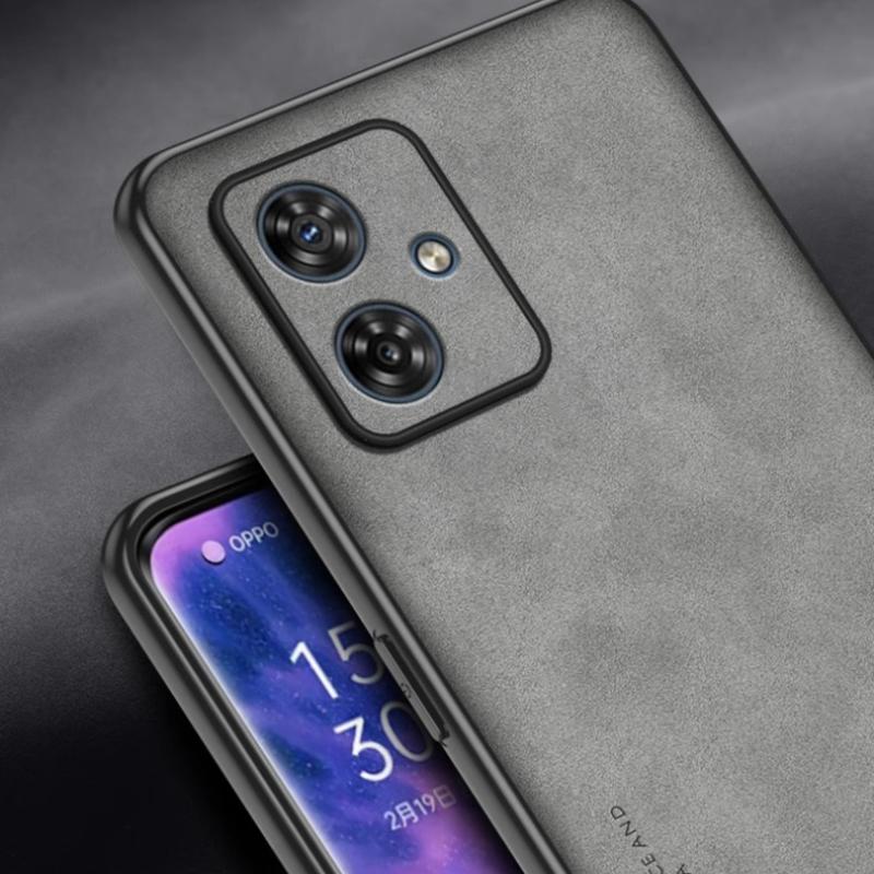 Etui ze skóry owczej do Moto G75 5G G85 G55 G35 G45 G15 G05 G34 E15 Matowy stojak ochronny silikonowa ramka tylna pokrywa