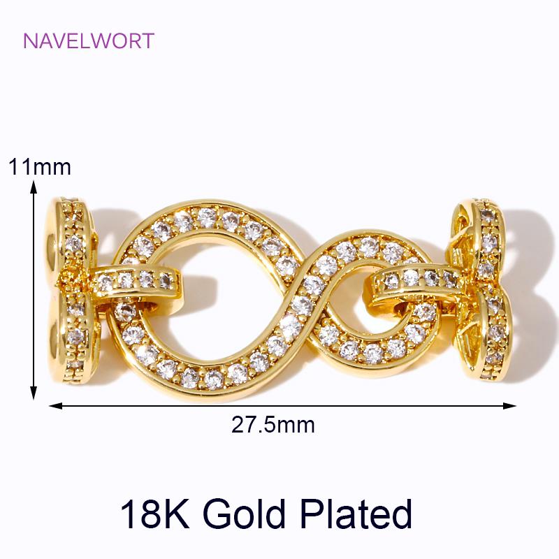 

Fashion 18K Gold Plated Brass Inlaid Zircon Pearl Clasps Connector Clasp For Jewelry Making DIY Bracelet Necklace Accessories 1 piece