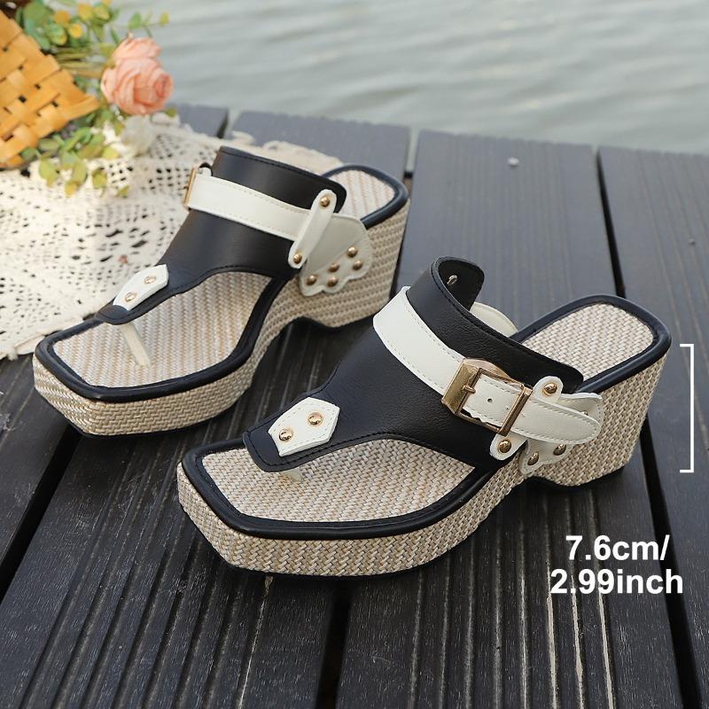 Fashion Women's Slippers 2026 Summer New Wedges Sandals Designer Clip Toe Slippers for Women Beach Flip-flops Sandalias De Mujer