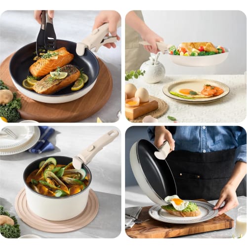 Latikaly Pot Handle, Frying Pan Handle, Skillet Handle, Detachable, Heat-Resistant, Universal Replacement, Won't Scratch Pot, Stable, Easy Installatio