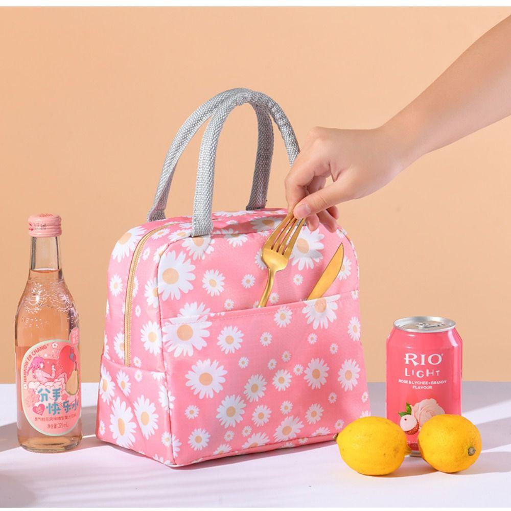 For Men For Student Dinner Container Daisy Lunch Bag Picnic Pouch Thermal Cooler Bag Large Capacity