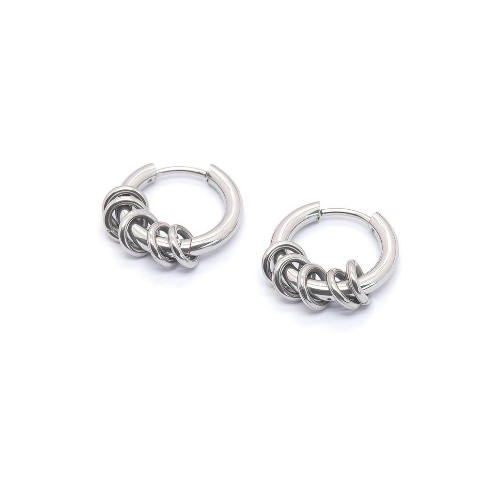 New Men's Trendy Stainless Steel Circle Ear Cuffs - Niche Design