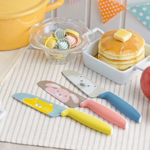 Fuji Cutlery Children's Stainless Steel Knife, Goote Children's Knife (Double-Edged), FC-791, Pink (Rabbit Design), 235mm, AGC0102