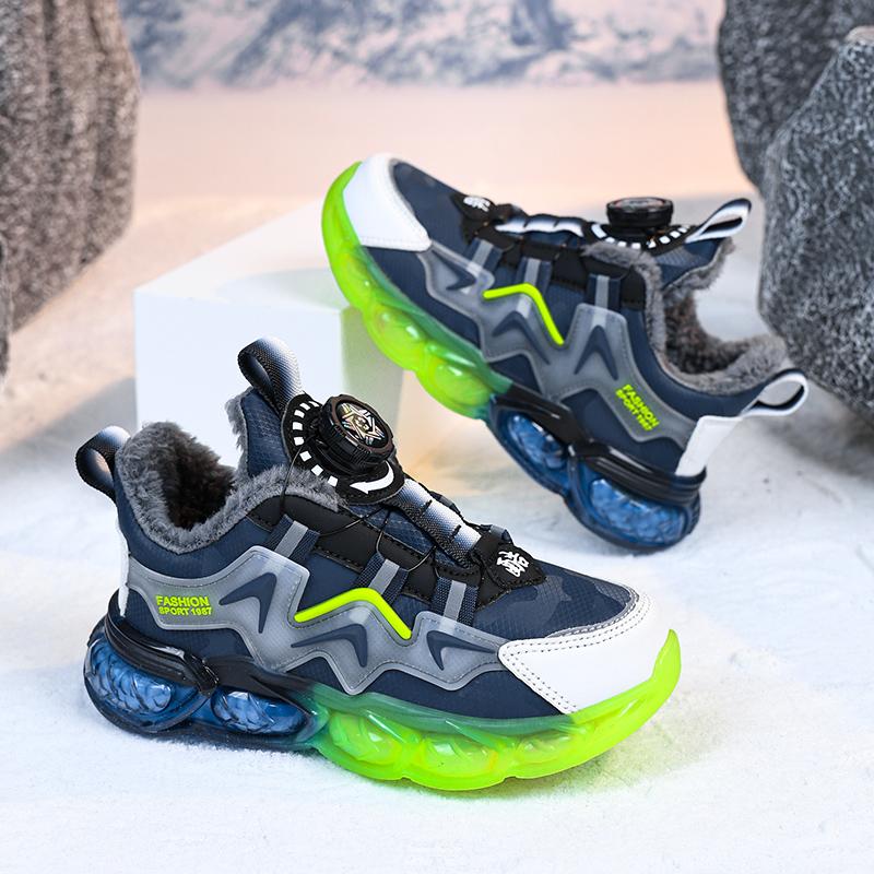 Toamna/iarna Pantofi unisex Pantofi din bumbac copii Pantofi PU Impermeabil Plus Catifea Calzi Pantofi de zapada pentru baieti ultra-ușori