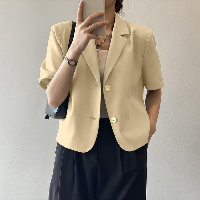 

ZANZEA Женская летняя повседневная блузка с лацканами и короткими рукавами свободного кроя M