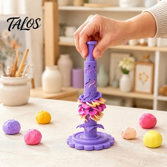 Handmade Floral Jewelry Supplies Modular Clay Flower Maker, Polymer Shaper with 9 Shaping Layered Cutter Sleeves, Reusable Press for Projects,