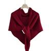 Trendy Wool Blended Wool Scarf Triangular Shape Knitted Triangular Scarf Thickened Soft Knitted Scarf Shoulder Cover