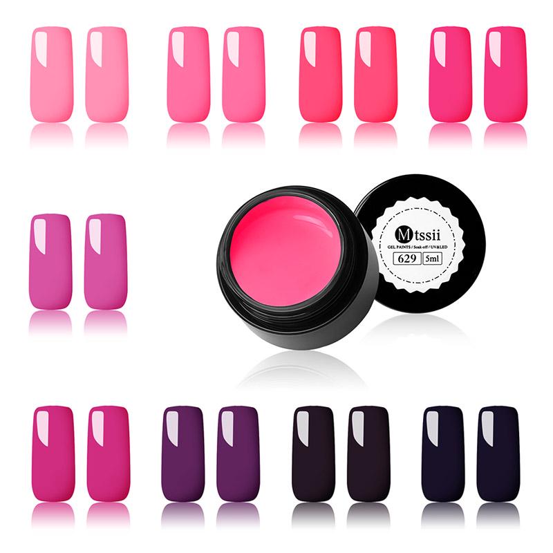 Mtssii 5ml Pure Color Paint Polish Lacquer Red Charming Series UV&Led Soak Off Nail Gel DIY Paints