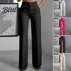 Pantalons de Travail pour Femmes Pantalons de Costume Fermeture Bouton Fermeture Éclair Taille Haute Longs avec Poches Respirantes Affaires