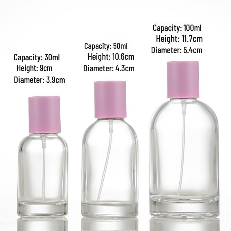 Compact Transparent Glass Perfume Spray Bottle - Travel-Friendly Snap-On Decanter