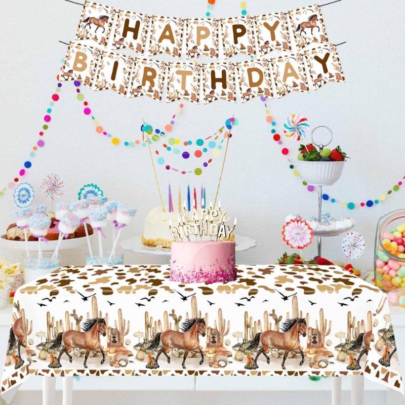 Horse Party Tableware Birthday Party Tableware Western Baby Shower Disposable Dinnerware,Horse Themed Party Tableware