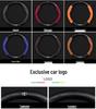 Genuine Leather & Suede Carbon Fiber Steering Wheel Cover for Toyota Camry, RAV4, Highlander, and Corolla.