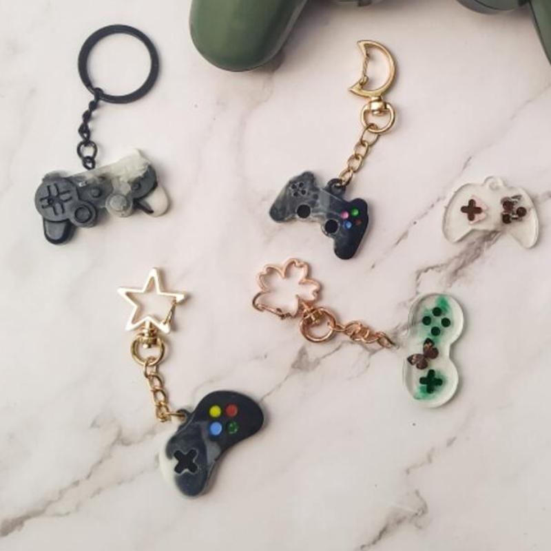 Shiny Glossy Silicone Resin Molds Game Handle Keychain Mold DIY Keychain Pendant Jewelry Epoxy Resin Crafting Molds