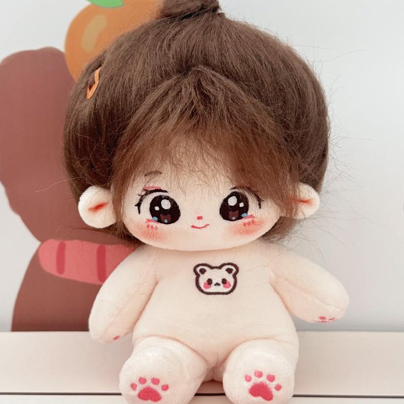 20 cm Idol Docka Gosedjur Bomull Stjärna Dockor Kawaii Gosedjur Baby Gosedjur björn hängselkläder Inga Attribut Dockor Leksaker Barn Samling Gåva