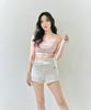 Foriz [Daisy Warm-Up Pants_Stone Ivory] Multi-Strap Ribbed Cover-Up Shorts