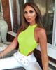 Women's Solid Color Tight-Fitting Sexy Shoulder-Cut Sleeveless Slim-Fit High-Necked Inner Jumpsuit