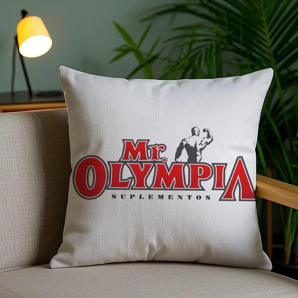 Brand M-Mr. O-Olympia Cushion Cover Plush Fabric Soft Double-Sided Printed Sofa Pillow Case Colorfast Home Decor Gift