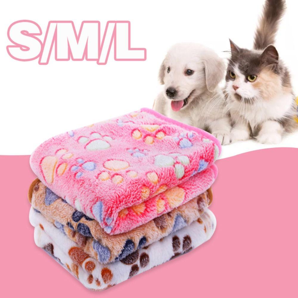Winter Cat Bed Flannel Fleece Pet Mat Sleeping Pad Soft Warm Dog Blanket