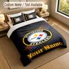 Sengetøjssæt 1 Dynebetræk 2 Pudebetræk Pittsburgh Steelers Print Blødt Sengetøj Soveværelsesindretning