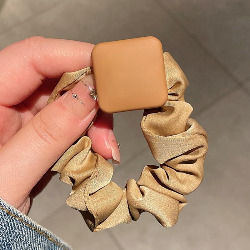 Hair ring French retro satin large intestine ring adult temperament hair accessories simple Joker Pearl balls hair rope.