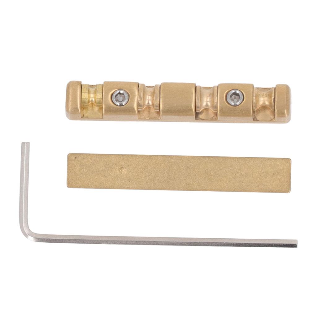 Gitarrensattel, 42 mm, verstellbarer Glocken-Stecksattel aus Messing, Ersatz für ST-E-Gitarren