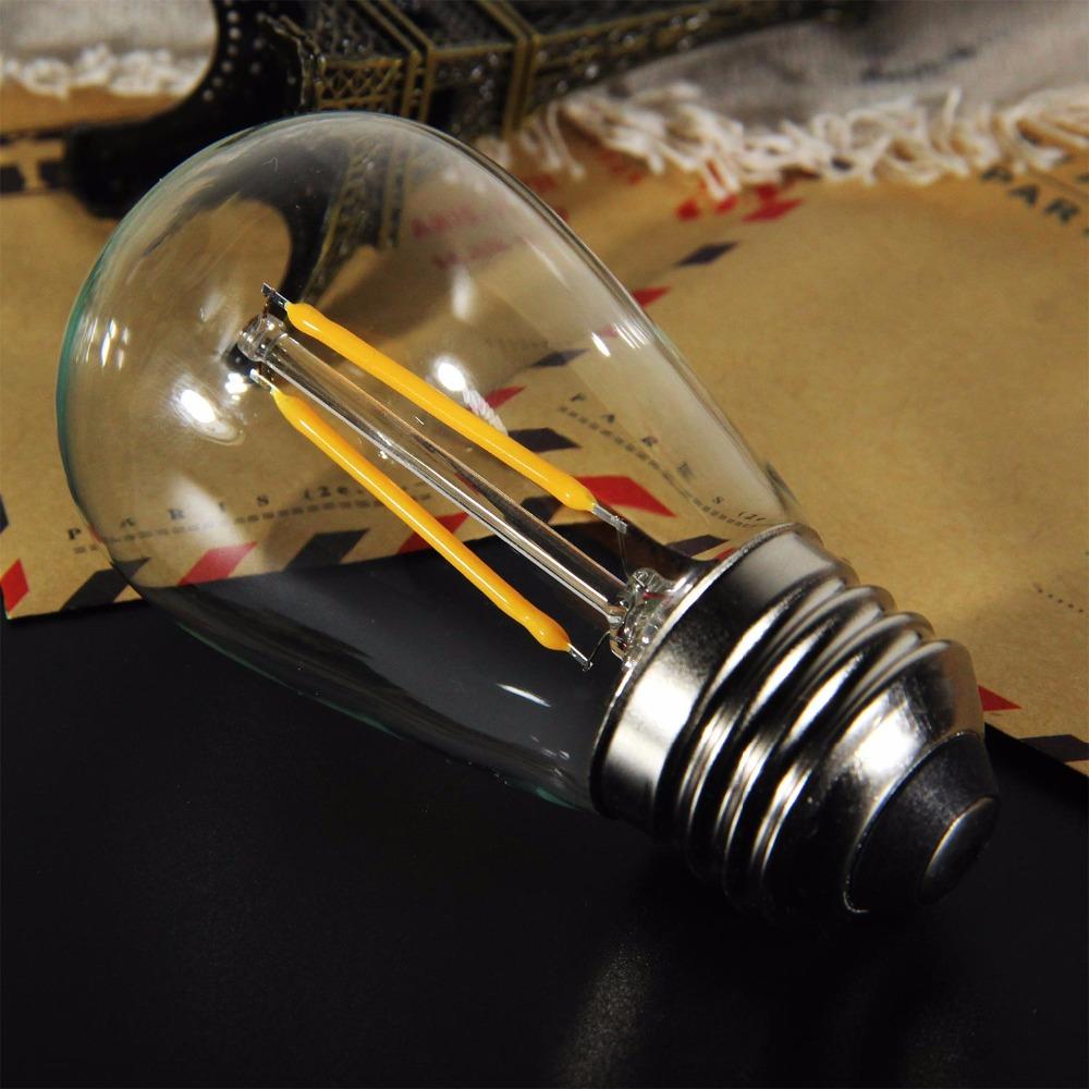 S14 E27 1W 2W LED Filament Light Bulb Energy Saving Lamp for Garden String Lights Retro