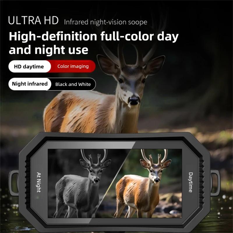 4K Night Vision Binoculars with 16X Digital Zoom and 7 Gear Infrared 4 Inch Large Screen WiFi for Hunting & Wildlife Observation