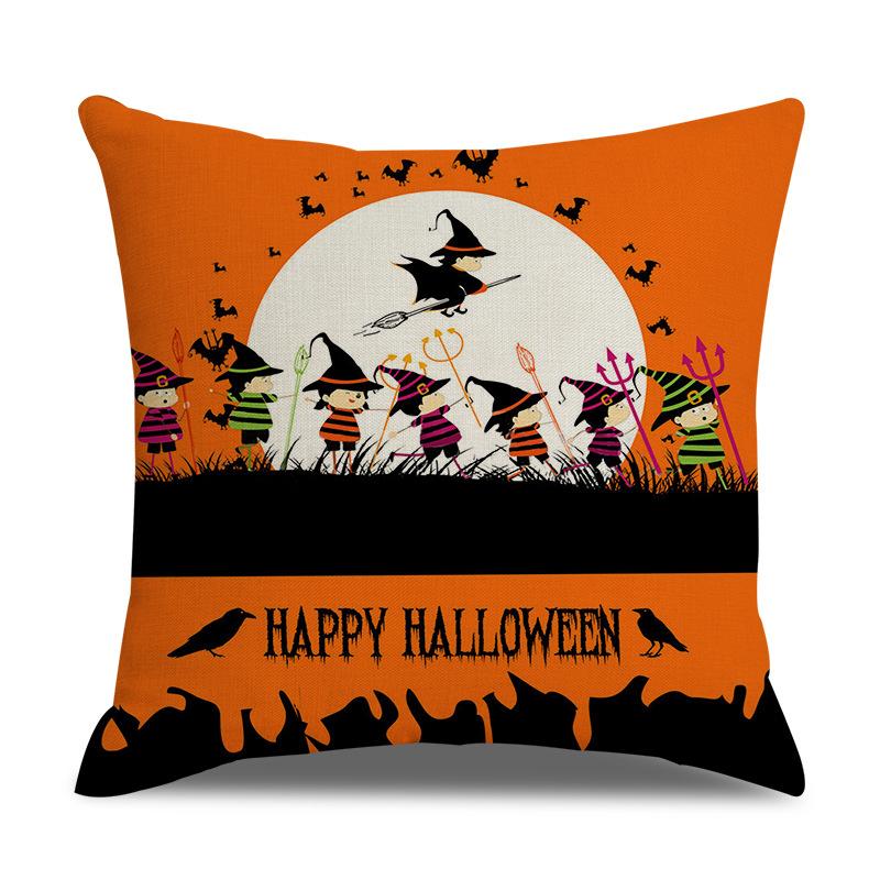 Halloween Linen Pillow Cover Printed Pillow Supply Cushion Cover