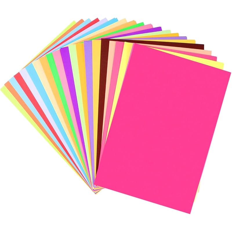 OFIXO 20pc 150Gsm Color Card Printing Papers/Art and Craft paper A4 Sheets Double Sided Colored Origami Folding Wish Pap