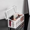 15/24/40 Slots Glass Lipstick Holder Dustproof Display Case Beauty Storage Box Luxury Makeup Organizer with Removable Dividers