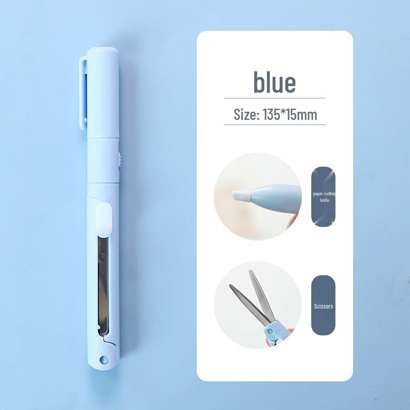 

Morandi Dual-Use Pen-Style Scissors & Craft Knife синий