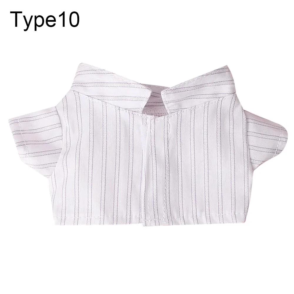 For 20cm Idol Doll Clothes Accessories Striped Short Sleeve Cotton Stuffed Doll Shirt Top Blouse T-shirt Kids Toy Gift