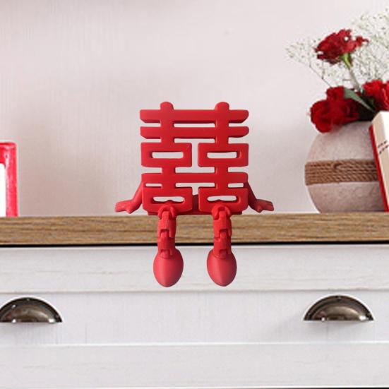 1/2Pcs 3D Printed Xi Character Figurine Red Xi Character Figure with Articulated Legs Movable Joints Double Xi Fidget Toy Decoration Ornament