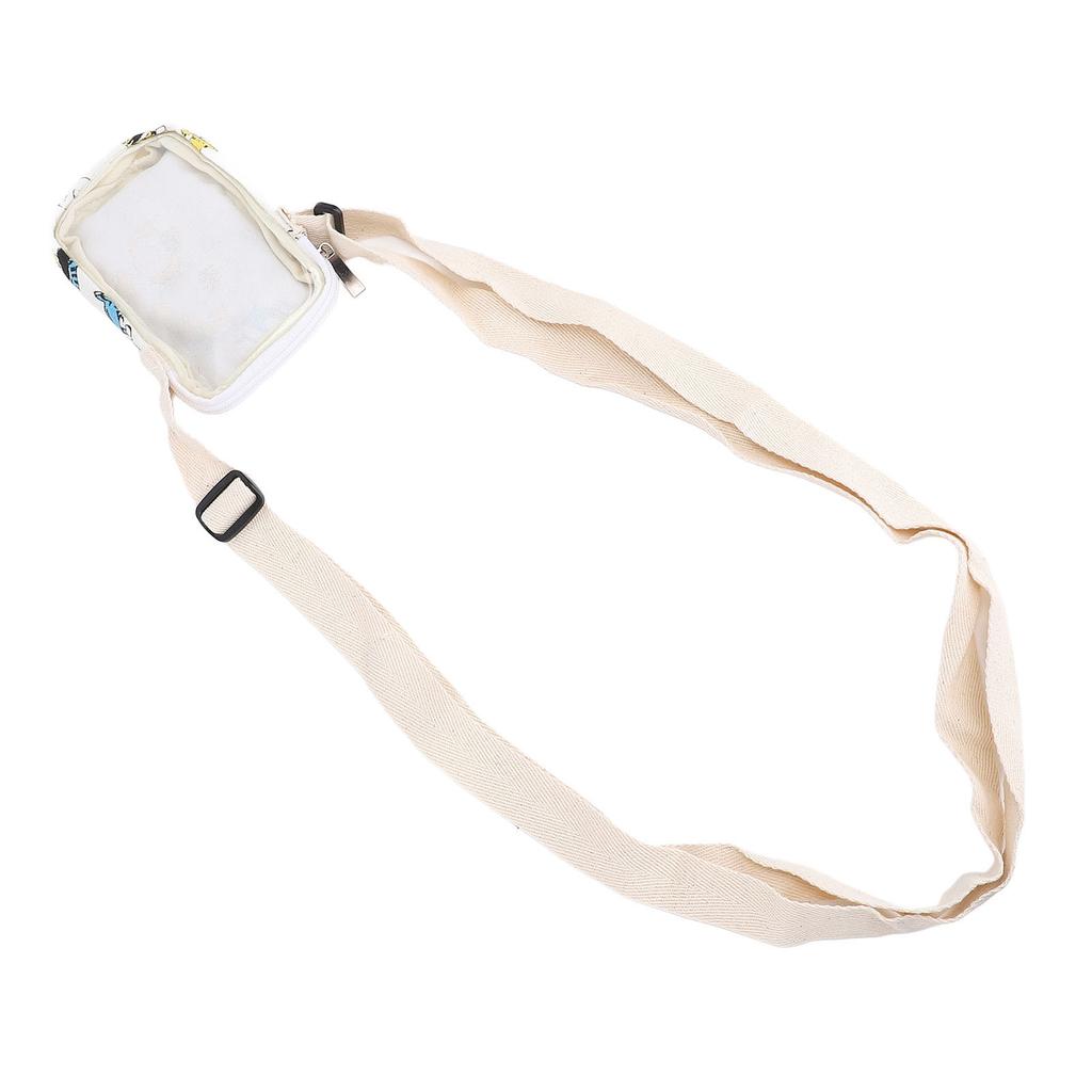 Portable Small Shoulder Pouch Bag Transparent Soft Shell Hanging Pouch with Adjustable Shoulder Stra