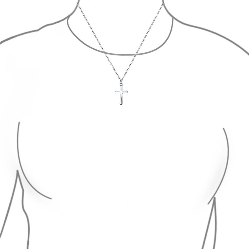 Minimalist Simple Small Religious Jewelry Set Cross Necklace Pendant Huggie Stud Earrings for Women Teens Sterling Silver [Bling Jewelry] .925