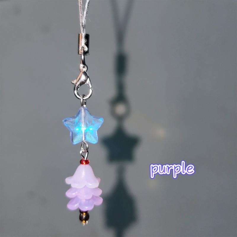 Fashion Star Christmas Tree Phone Charm Straps Car Keys Hanging Pendants Y2K Bag Decoration Lanyard Purse Accessories