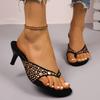 Clip Toe High Heels Slippers for Women Fashion Polka Dot Thin High Heels Party Sandals Woman Plus Size Summer Elegant Flip Flops